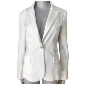 THEORY Gabe B Sottile White Stretch Cotton Blazer Jacket